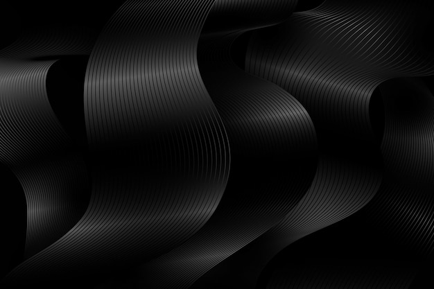 Gradient black background with wavy lines