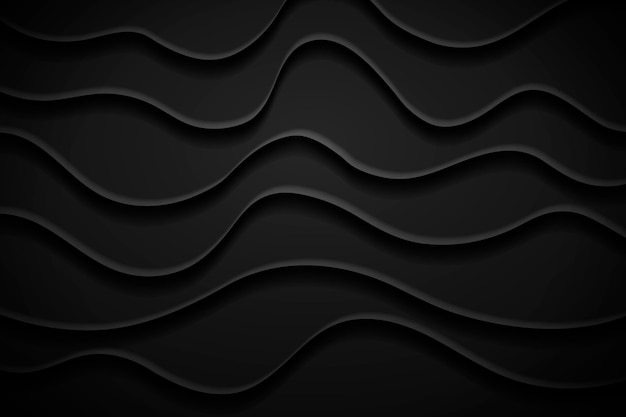 Free Vector gradient black background with wavy lines