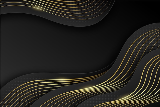 Gradient black background with wavy lines