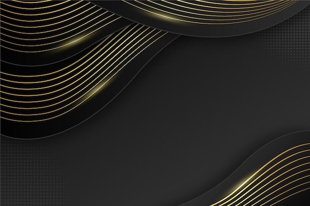 Gradient black background with wavy lines