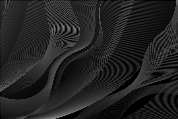 Gradient black background with wavy lines