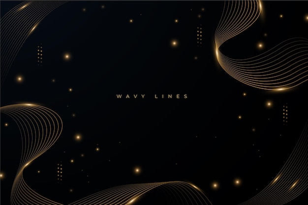 Gradient black background with wavy lines