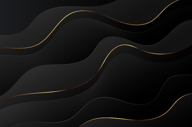 Gradient black background with wavy lines