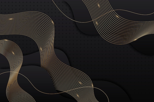 Gradient black background with wavy lines