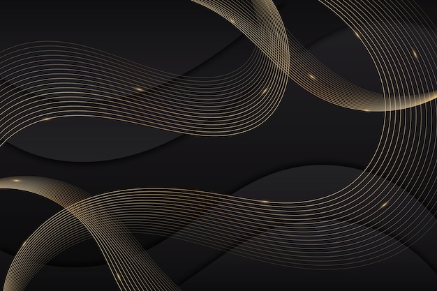 Gradient black background with wavy lines