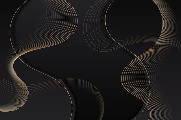 Gradient black background with wavy lines