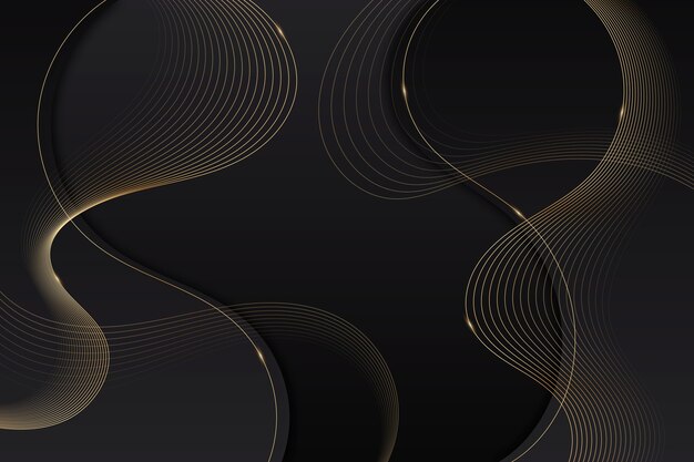 Gradient black background with wavy lines