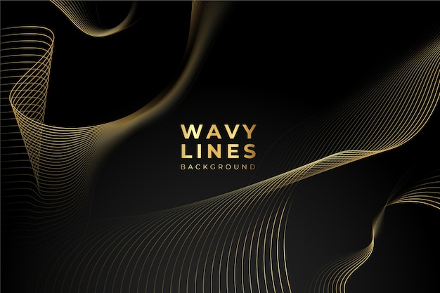 Gradient black background with wavy lines