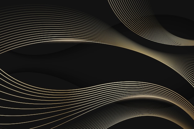 Gradient black background with wavy lines