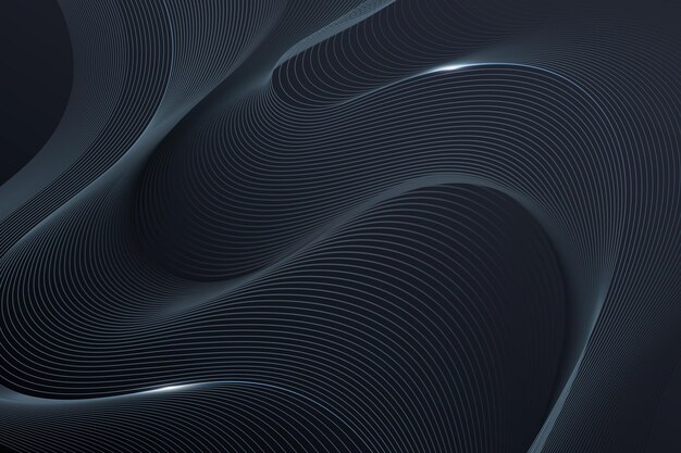 Gradient black background with wavy lines