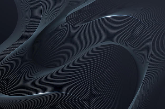 Gradient black background with wavy lines