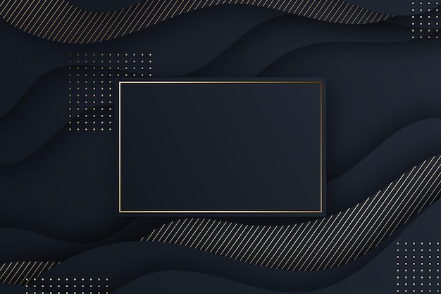 Free Vector gradient black backgrounds with golden frames