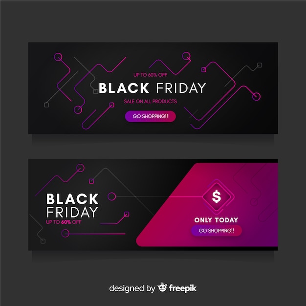 Gradient black friday banners template