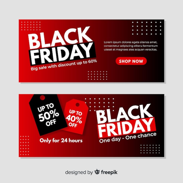 Gradient black friday banners template