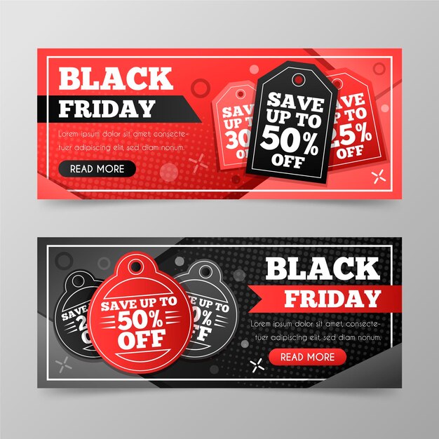 Gradient black friday banners template