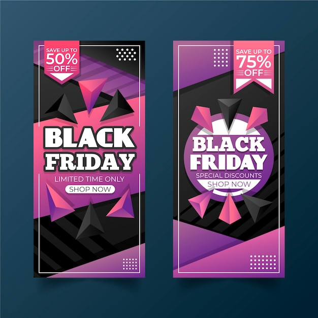 Gradient black friday banners template