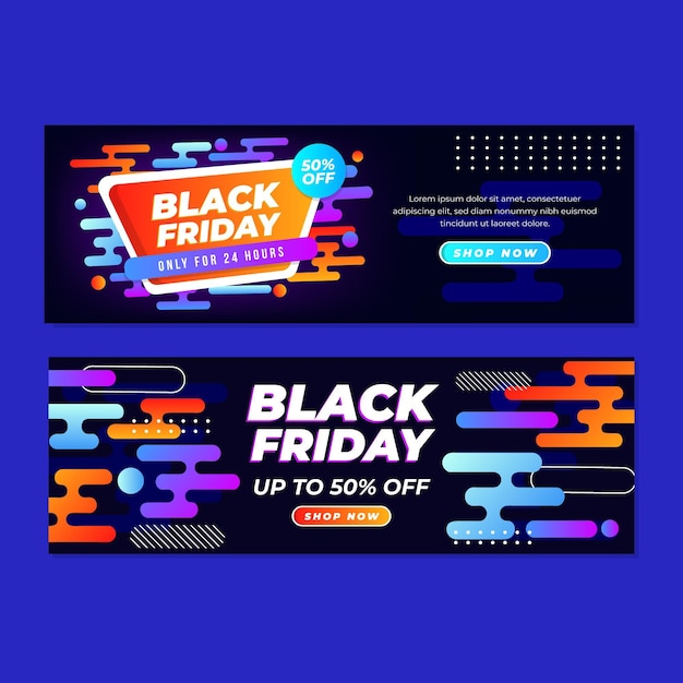 Gradient black friday banners template