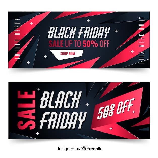 Gradient black friday banners