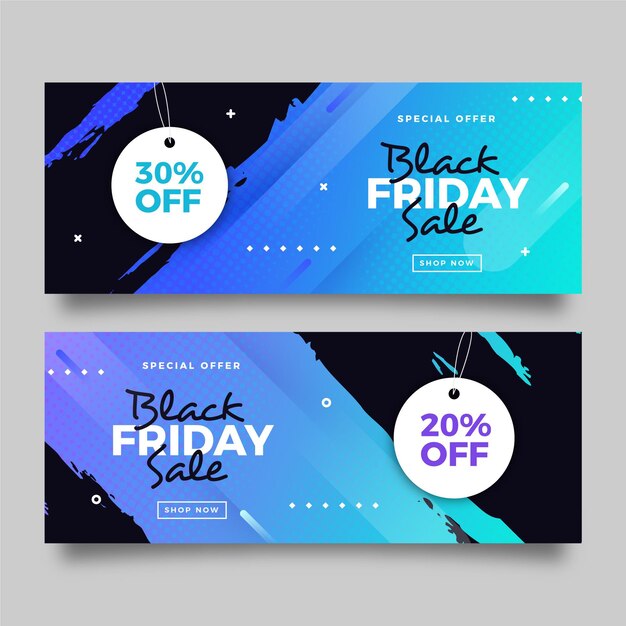 Gradient black friday banners