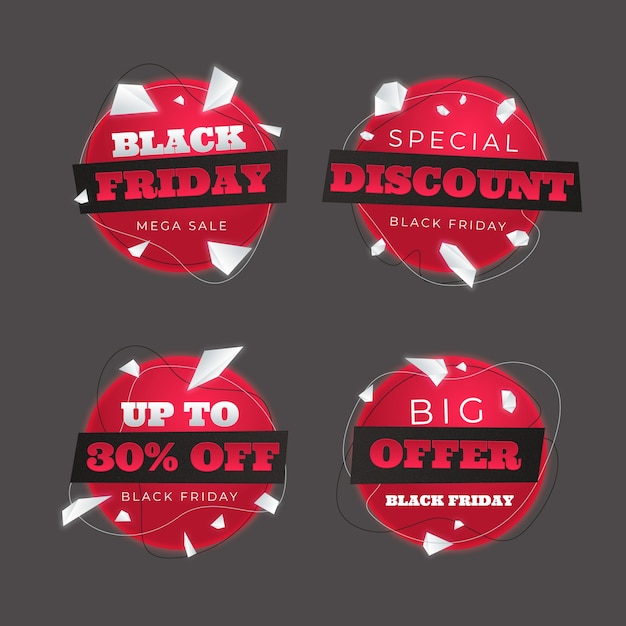 Free Vector gradient black friday labels collection