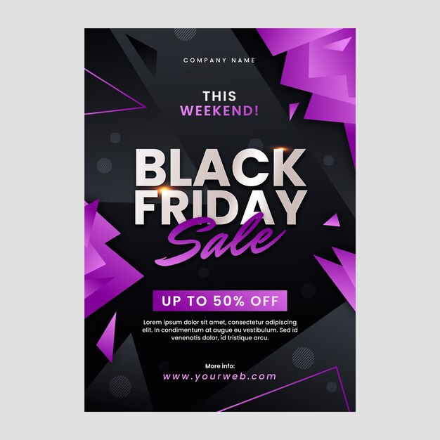 Gradient black friday vertical flyer template