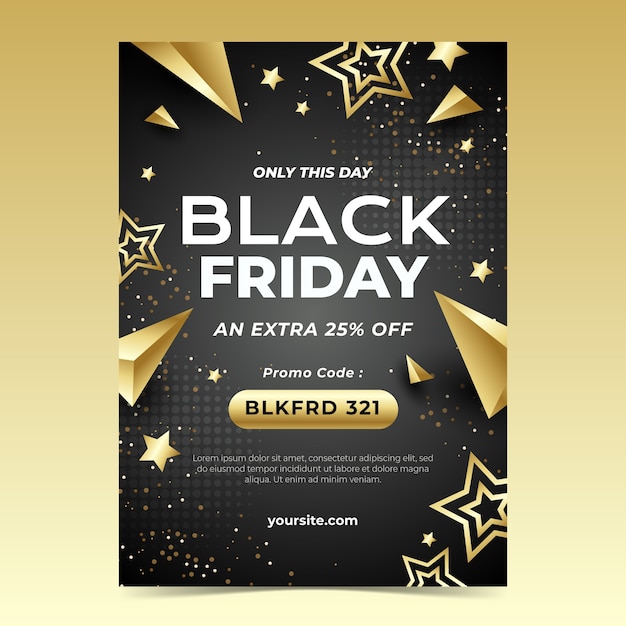 Gradient black friday vertical poster template