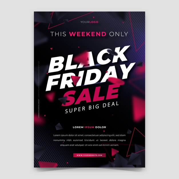 Gradient black friday vertical poster template