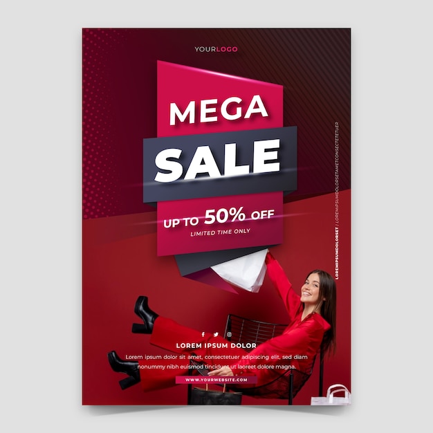 Gradient black friday vertical poster template