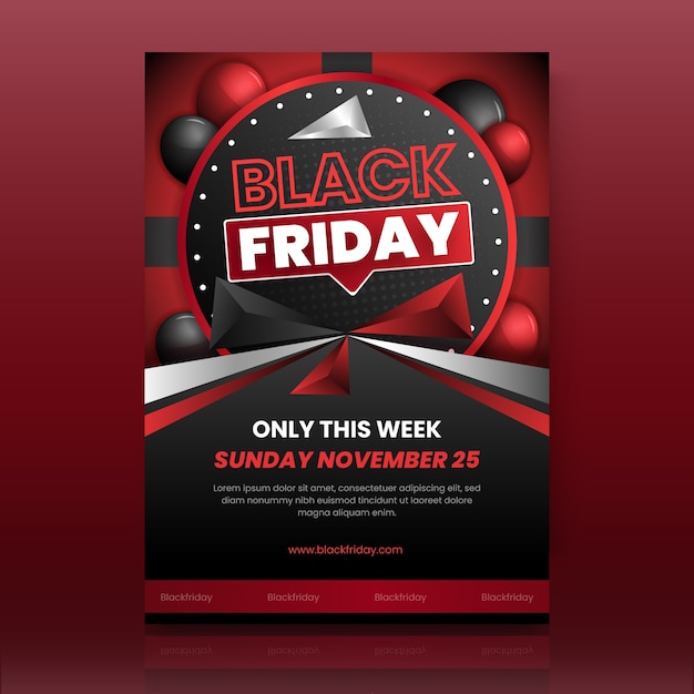 Gradient black friday vertical poster template