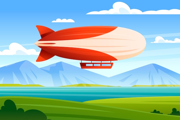 Gradient  blimp illustration