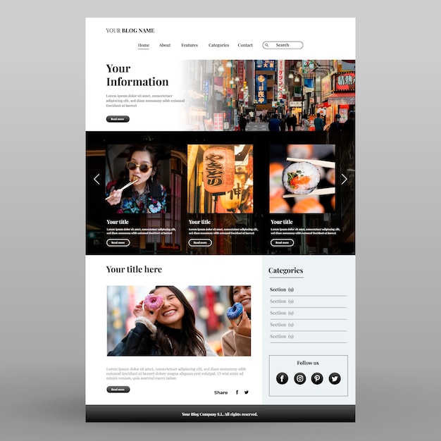 Gradient blog template design