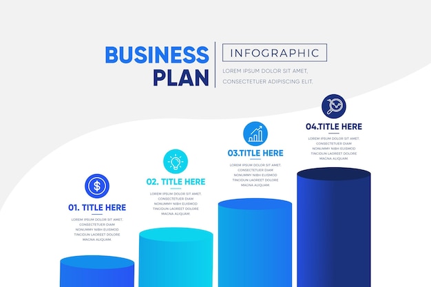 Gradient blue business plan infographic template