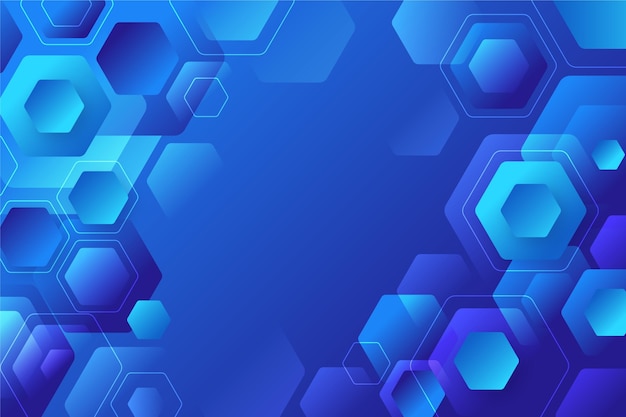 Gradient blue hexagonal background