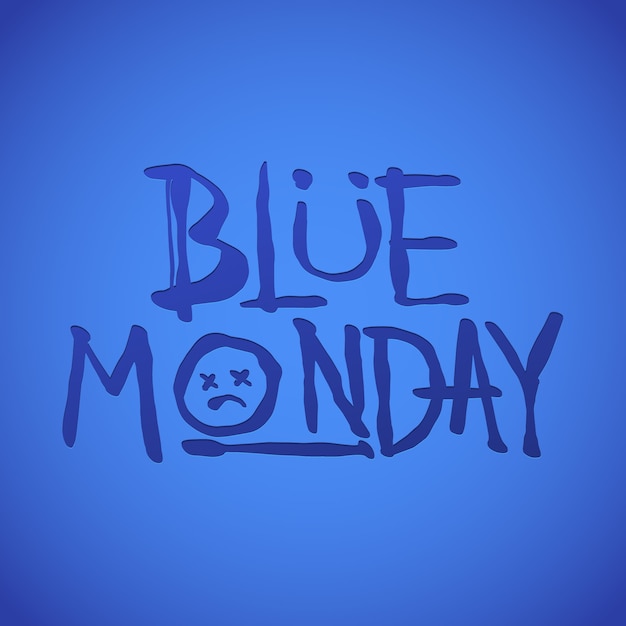 Free Vector gradient blue monday text illustration