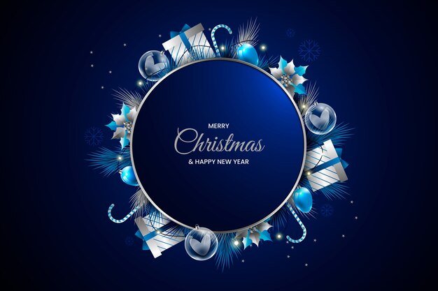 Gradient blue and silver background for christmas season celebration