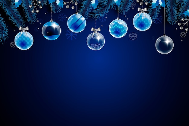 Free Vector gradient blue and silver background for christmas season