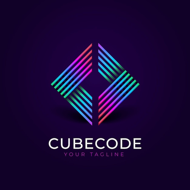 Gradient blue violet code logo