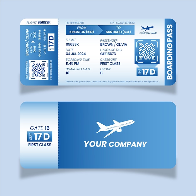 Gradient boarding pass template