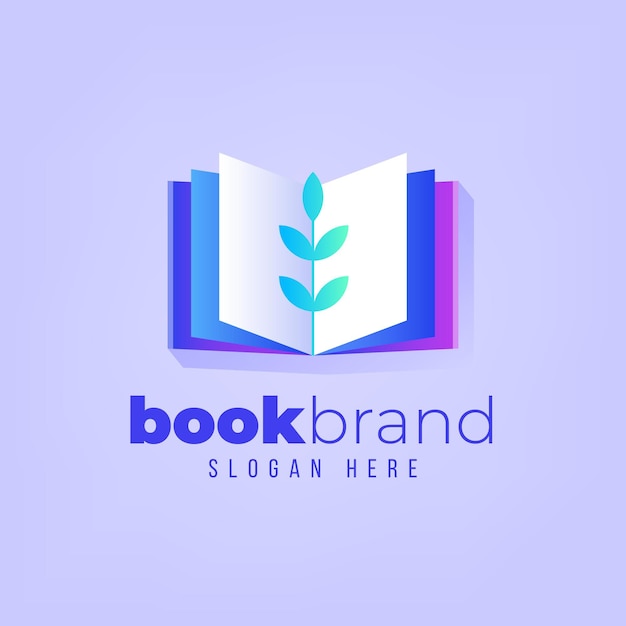 Gradient book logo template