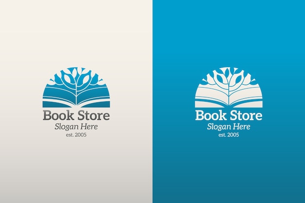 Free vector gradient bookstore logo template