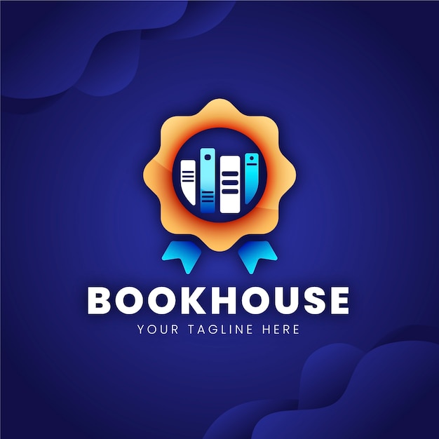 Free vector gradient bookstore logo