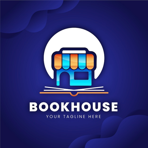 Free vector gradient bookstore logo