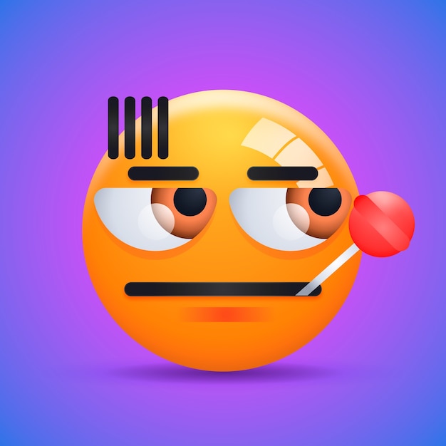 Free Vector gradient bored emoji illustration