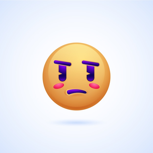 Free vector gradient bored  emoji illustration