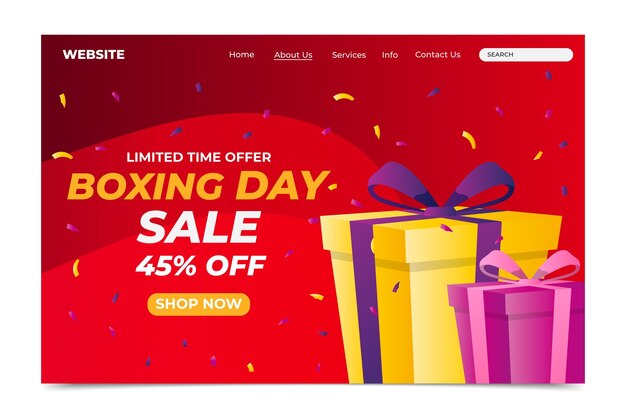 Gradient boxing day sale landing page template