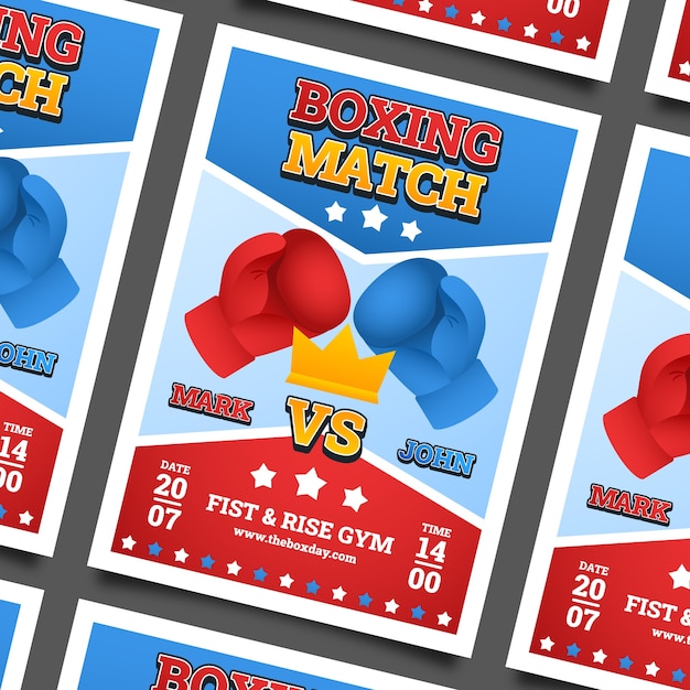 Free Vector gradient boxing flyer design