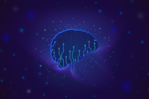 Free vector gradient brain background