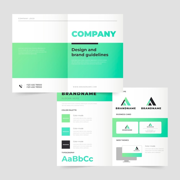 Free Vector gradient brand manual brochure template