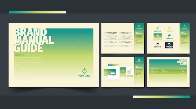 Free Vector gradient brand manual presentation template