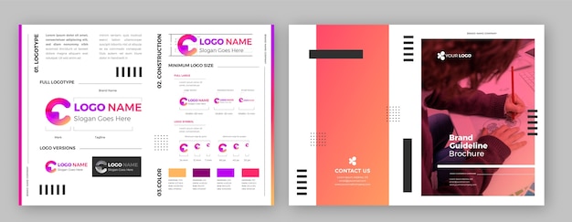 Free vector gradient brand manual presentation